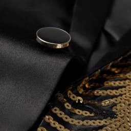 Mens Luxury Wave Striped Gold Sequin Blazer Jacket Shawl Lapel One Button Shiny Wedding Party Suit Jackets Black Tuxedo Blazer