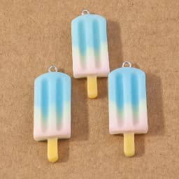 10pcs 34*15mm Resin 3D Simulation Ice Cream Charms Pendant for Earrings Necklace DIY Jewelry Making Accessories Supplies