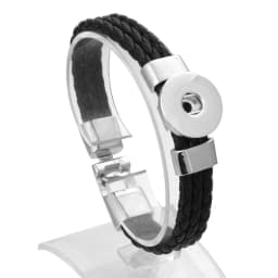 Wholesale 18mm Snap Bracelets High Quality Metal Silver Color Snap Button Bracelet Bangle Adjustable Chain Bracelets