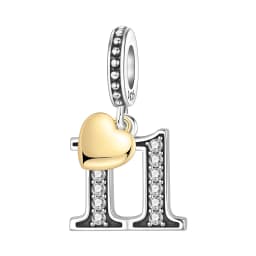 Original 15th 16 18 20 21 Anniversary Birthday Wedding S925 Sterling Silver Bead Pendant Fit Bracelet Necklace DIY Jewelry Gifts