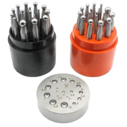 17PCS Punches Set Dapping Block for Metal Forming Doming Jewelry Smithing Tool
