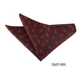 24cm Korean Style Leaf Floral Handkerchief For Men Suits Brown Red Pocket Square Polyester Woven Hanky Small Towel Tuxedo Cravat