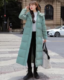 New Female Down Cotton Coat Loose Hooded Parka Overcoat Long Winter Jacket Women Clothes Warm Padded Jackets Oversized Outerwear