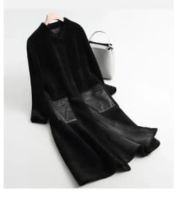 Pudi Women Winter Real Wool Fur Coat Jacket Over Size Parka Lady Fashion Natural Fox Fur Pocket Coats Outwear H68290