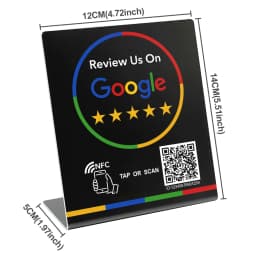 NFC Stand 215 Programmable QR Code TAP Google Review Acrylic Stickers Card NFC Station Table 13.56Mhz Waterproof NFC Review Card