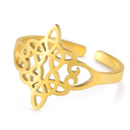 Celtic Knot Ring Stainless Steel Opening Adjustable Men's and Women's Witchcraft Talisman Jewelry Gift
