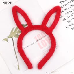 1pc Cute Plush Hair Hoop for Washing Face Skincare Kawaii  Bunny Ear Shaped Headband for Women Girls Wear Daily Hair Accessories