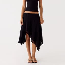 High Waist Asymmetrical Hem Midi Skirt Ruffle Flowy Irregular Hem A Line Skirts 2026 Summer Elegant Casual Vacation Chic Outwear