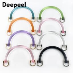 2/4Pcs U-shaped Plastic Bag Handle Acrylic Transparent Purse Frame Kiss Clasp Women Handbag Woven-bag Replace Bags Accessories