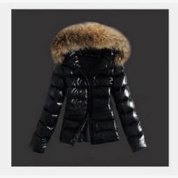 Winter Warm Women's Jacket Cotton Coat Fur Collar Windbreaker Mid-Length Zipper Closure Commute Style Regular Thickness Slim Fit