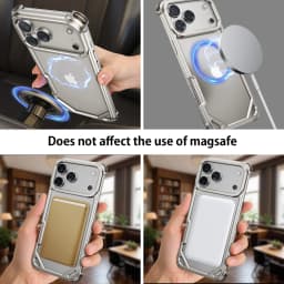 Eary Frameless Case for iPhone 18 17 Pro Max Air for Magsafe Metal Shockproof Protective Phone Cover Aluminum Anti-Drop Bumper