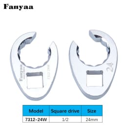 Fanyaa Flare Nut Clamp Tool Plum Open End Tubing Wrench Head 1/2 Inch 20-32mm Individual Hand Tool Fully Polished Chrome Plated