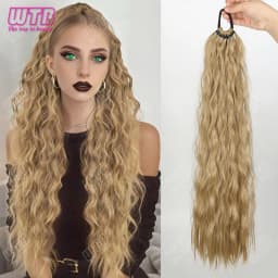 WTB Synthetic Braided Wig 24 Inch Corn Perm Curly Hair Ponytail Braided Wig Daily Wear Curly Ponytail