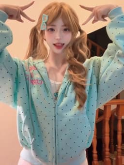 Y2k Sweet Loose Casual Jacket 2026 New 2000s American Vintage Polka Dot Sweatshirts New Spring Fashion Letter Print Hooded Women