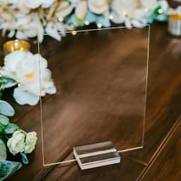 Acrylic Sign DIY Blank Acrylic Plate Table Number with Base Stand Suitable for Wedding Events and Party Tabletop Decoration