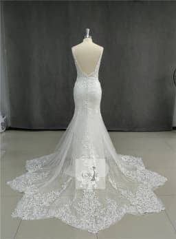 LORIE Lace Mermaid Wedding Dresses Spaghetti Strap Soft Tulle Bridal Gowns Sleeveless Vintage Country Wedding Gown Customized