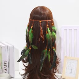 Boho Feather Headband Hippie Headband Gypsy Feather Headpiece Indian Costume Headwear Hair Accessory for Women