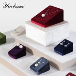 Yinbeini Velvet Pendant Necklace Display Stand Earring Stud Jewelry Display Prop Holder for Retail Showcase TB030