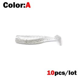 OUTKIT 10Pcs/lot Wobblers Rockfishing Soft Lures Rubber Soft Baits 4cm 1g Fishing Soft Worm Artificial Baits Bass Silicone Fish