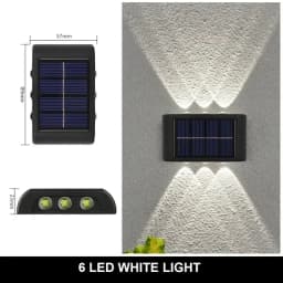 Solar Outdoor Wall Light 12 LED Waterproof Garden Light Courtyard Balustrade Decorative Atmosphere Lamp Down Luminous Solar Lamp