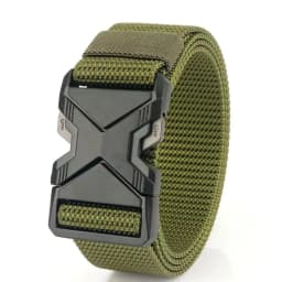 Red Ears Plastic Buckle Tactical Belt Men'S Multifunctional Military Fan Canvas Belt Outdoor Faux Nylon Training Waist Belt