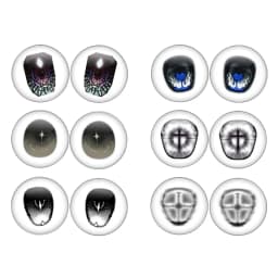 12pcs/set14MM Eyechips Originality Pattern Blyth Toy Anime Doll Eye Chips Glass Eyes Cabochons Round Drop Glue Eye DIY Jewelry