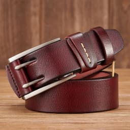 4CM High Quality Genuine Leather Belts for Men Brand Strap Male Double Pin Buckle Fancy Vintage Cowboy Jeans Belt Cintos