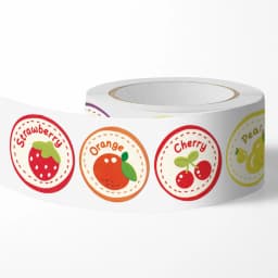 500Pcs/ 1 Rolls 2.5cm/1inch Fruit Sticker Decoration Gift Box Sticker Label Stationery Sticker