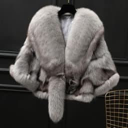 Natural Fox Fur Jacket Shawls Real Fox Fur Jacket Women Winter Natural Fur Vest Fashion Short Coat Shawl Temperament