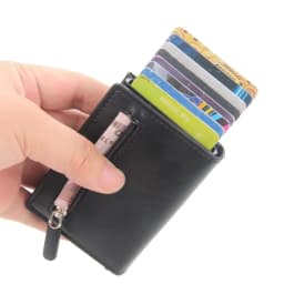 Pop Up Credit Card Holder Wallets Men Slim Rfid Blocking CardHolder Card Money Bag Coin Pocket PU Leather Short Wallets for Men