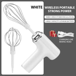 Electric Egg Beater Rechargeable Home Handheld Small Wireless Egg Beater Baking Cream Electric Whip Blender Hand Mixer for Cakes
