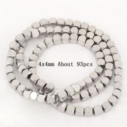 Natural Silver Color Hematite Stone Cylinder Irregular Loose Round Beads For DIY Jewelry Making Bracelet Earring Accessories