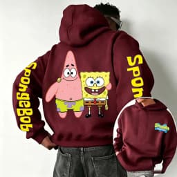 SpongeBob SquarePants and Patrick Star Cartoon Anime 2026 New Spring and Autumn Men's and Women's Fashion Hooded Sports Hoodies