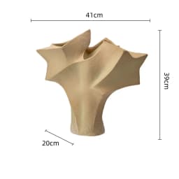 Red Irregular Geometric Vase Abstract Ceramic Handicraft Floral Arrangement Flower Vase Flowerpot Home Decoration Accessories