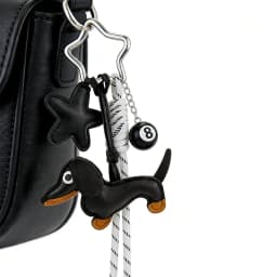 Cute Dachshund Keyring Bag Five-pointed star Pendant Ball Suitable For Mobile Phone Bag Pendant Accessory Keychain Couple Pendan