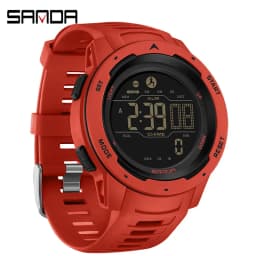 SANDA 2145 Men's Sports Watch, Pedometer & Calorie Counter, 50M Waterproof LED Digital Military Wristwatch, Relogio Masculino