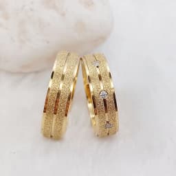 Eternity Promise Couple Wedding Rings For Men And Women Love Bands Alliance Cubic Zirconia 18k Gold Plated Titanium Jewelry