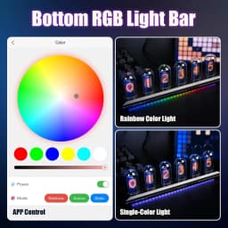 Mexllex Nixie Tube RGB Retro Digital Clock, IPS Glows Analog Clock, Support Wi-Fi Time Calibration, APP Control, Wheather Mode