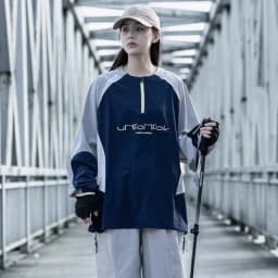 Contrast Color Design Quick Dry Half-zipper Cycling Hoodies Summer Man High Street Outdoor Tactical Long Sleeve Tops