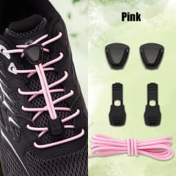 Triangle Lock No-Tie Shoelaces, Elastic Lazy Laces Buckle Set, Durable Replacement Strings for Sneakers & Outdoor Shoes 1 Pair