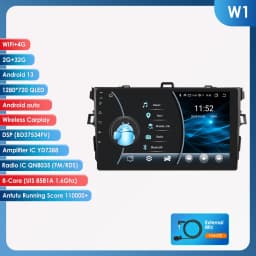 Hizpo 8 Core 8+128G For Toyota Corolla E140/150 2007 - 2012 2Din Android Car Radio Multimedia Video Player Autoradio Carplay GPS