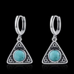 New Elegant Natural Kyanite S925 Silver Drop Earrings for Women Vintage Jewelry Wedding Engagement Hoop Earrings Gifts