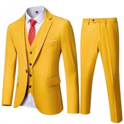 ( Blazer + Vest + Pants ) Men's Suit Slim 3 Pieces Set Solid Wedding Party Prom Groom Best Male Formal Business Suit