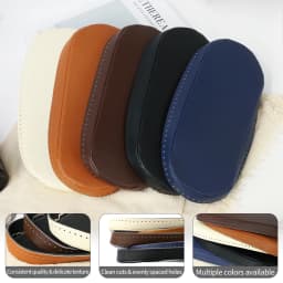 32x12cm High Quality PU Leather Bag Bottom Base Shaper Cushion Pad for Crochet Bucket Bag Purse Blue Black Beige