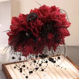 Elegant Peony Flower Grasping Clip Sequin Tassel Hair Claw Plastic Crab Hair Clips Women