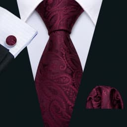Fashion Red Plaid Men Tie Set 8.5cm Silk Jacquard Neckties Wedding Business Handkerchief Cufflink Tie Set Barry.Wang FA-6011