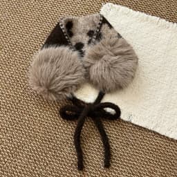 Heart Pattern Knitted Winter Earmuffs for Women Faux Fur Pom‑pom Ear Warmers Bow‑tie Design Soft Warm Cold‑proof Ear Muffs