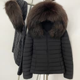 OFTBUY Goose Down Real Fox Fur Collar Lightweight Quilted Zip Up Clothes New Winter Puffer Coat Women Short Hooded Down Jacket