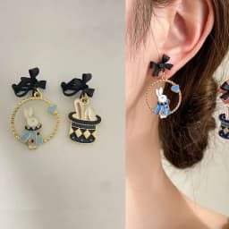 32 Style Colorful Enamel Cartoon Cute Rabbit Fox Ear Clips Funny Cat Bear Long Clip on Earrings Without Piercing for Women Girls