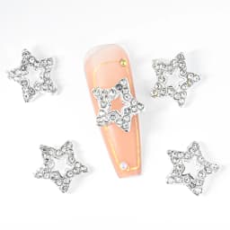 10pcs Pentagram Star Nail Art Charm Shiny Heart Saturn Planet Rhinestones 3D Nail Decoration Glitter Nail Manicure Accessories